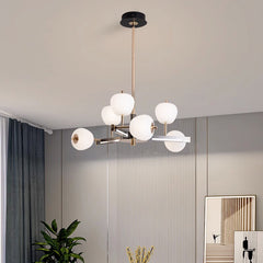 HEIKESZ Nordic Magic Bean Ring LED Chandelier Modern Minimalist Creative Lighting for Living Room Bedroom Study