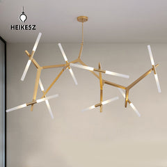 HEIKESZ Nordic Post Modern Tree Branch Chandelier Luxury Industrial Style Living Room Lamp for Home and Restaurant Decor