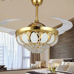 HEIKESZ Modern Ceiling Fan Light LED Energy Saving Invisible Fan for Living Room Bedroom Dining Room Integrated Lamp Fixture