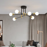 HEIKESZ Nordic Luxury Chandelier Modern Ceiling Lamp Wrought Iron LED Light for Living Room Bedroom Dining Room Warm Lighting