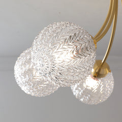 HEIKESZ Modern Nordic Glass Globe Chandelier for Bedroom Living Room Dining Room Study - American Style Designer Ceiling Light