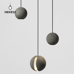 HEIKESZ Creative Moon Cement Pendant Lamp Industrial Style Retro Lighting for Living Room Bedroom Cafe Bar Restaurant Ceiling Lights