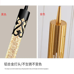 HEIKESZ Nordic Crystal Chandelier Luxury Bed Head Hanging Lamp for Bedroom Bar TV Background Wall