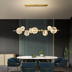 HEIKESZ Nordic Copper Chandelier Modern Minimalist Magic Bean Bubble Lamp for Living Room Dining Room Bedroom Ceiling Light