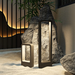 HEIKESZ Oriental Gate Outdoor LED Lawn Lamp Waterproof Warm Light for Garden Villa Community Landscape Lighting