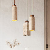 HEIKESZ Cream Style Retro Chandelier Small Droplight for Bedside Dining Room Bar Counter Yellow Cave Stone Design