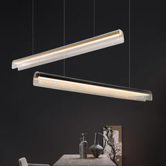 HEIKESZ Modern Nordic Long Bar Chandelier Acrylic Restaurant Office Study Lamps Simple Designer Lighting
