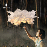 HEIKESZ Paper Art Cloud Flower Chandelier Creative Cloud Lamp for Bedroom Dining Room Shop Bar Decoration Simple Art Design