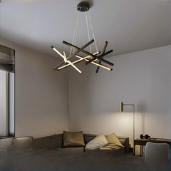 HEIKESZ Post-Modern Golden Chandelier Simple Creative Personality LED Ceiling Light for Living Room Bedroom Dining Room Luxury Lighting