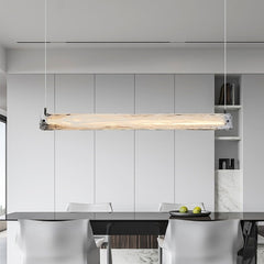 HEIKESZ Italian Minimalist Long Bar Chandelier Light Luxury Cloud Mist Glass Dining Room Bar Table Designer Lighting