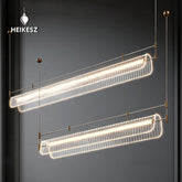HEIKESZ Italian Minimalist Chandelier Creative Art Strip Light for Dining Room Bar Kitchen Island