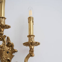 HEIKESZ Luxury European Retro French Brass Candle Wall Light for Villa Living Room Dining Bedroom Corridor