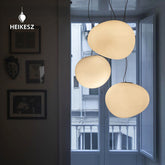 HEIKESZ Danish Creative Pebble Chandelier Modern Loft Living Room Duplex Rotating Stairs Egg Lamp