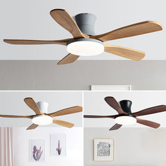 HEIKESZ Nordic Solid Wood Ceiling Fan Light with Frequency Conversion for Living Room Dining Room Home Decor