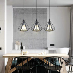 HEIKESZ Modern Chandelier Three-Head Wrought Iron Ceiling Lamp for Dining Room Bedroom Living Room LED Light Post-Modern Hanging Droplight