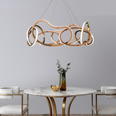 HEIKESZ Modern Simple Chandelier Light Luxury Living Room Dining Room Bedroom Creative Ring Pendant Lamp