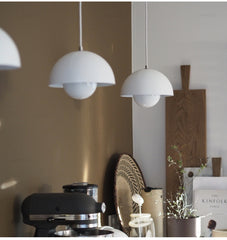 HEIKESZ Modern Minimalist Bud LED Chandelier Semicircle Hanging Lamp for Dining Room Cafe Bar Bedroom Living Room Lighting