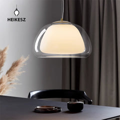 HEIKESZ Creative Danish Cream Wind Jelly Chandelier Nordic Minimalist Pendant Light for Cafe Restaurant Bedside Ceiling Decor