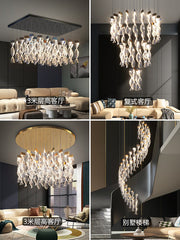 HEIKESZ Modern Minimalist LED Chandelier for Living Room Dining Kitchen Bedroom Luxury Nordic Design Long Pendant Light