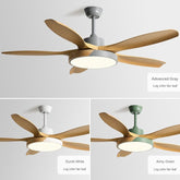 HEIKESZ Simple Nordic Ceiling Fan Light 48 52 60 Inch Large Wind Remote Control Frequency Conversion for Household Living Room