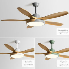 HEIKESZ Simple Nordic Ceiling Fan Light 48 52 60 Inch Large Wind Remote Control Frequency Conversion for Household Living Room