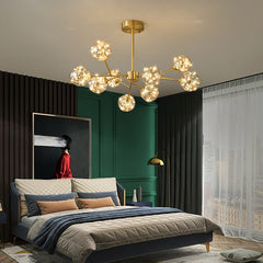 HEIKESZ Nordic Copper Chandelier Modern Minimalist Magic Bean Bubble Lamp for Living Room Dining Room Bedroom Ceiling Light