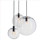 HEIKESZ Modern Nordic Glass Ball Chandelier Single Head Warm Lighting for Living Room Bedroom Bar Restaurant Ceiling Lamp