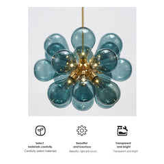 HEIKESZ Modern Minimalist Chandelier Creative Personality Art Nordic Balloon Bubble Glass Lamp for Bedroom Restaurant Princess Room