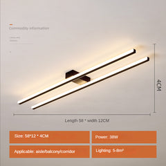 HEIKESZ Modern Strip Ceiling Light Simple Luxury Corridor Lamp for Cloakroom Balcony Entrance Lighting
