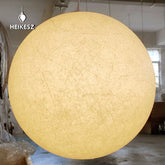 HEIKESZ Silk Moon Light Chandelier Large Nordic Art Bedroom Dining Room Lamp Creative Bar Clothing Store Ball Chandelier