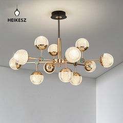 HEIKESZ Modern Light Luxury Chandelier Italian Creative Magic Bean Design for Living Room Bedroom Dining Room High End Lighting