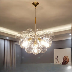 HEIKESZ Modern Minimalist Glass Bubble Chandelier LED Lighting for Living Room Bedroom Dining Room Nordic Ins Design