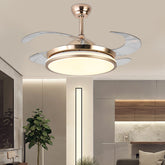 HEIKESZ Ultra-Thin Ceiling Fan Light Invisible Integrated Modern Minimalist Chandelier for Living Room Bedroom Dining Room