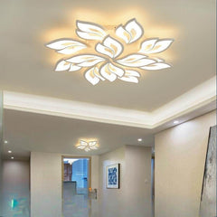 HEIKESZ Modern LED Ceiling Light for Living Room Bedroom Simple Atmosphere Warm Lighting Petal Chandelier