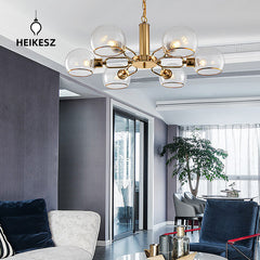 HEIKESZ American Living Room Chandelier Creative Magic Bean Glass Lamp for Bedroom Dining Room Hotel Designer Model