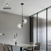 HEIKESZ Personalized Glass LED Chandelier for Bedroom Study Home Restaurant Bar Ceiling Light
