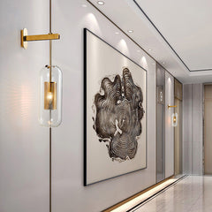 HEIKESZ Creative Glass Wall Lamp Modern Bar Restaurant Bedroom Stairs Long Column Warm Light Chandelier for Living Room Lighting Ceiling