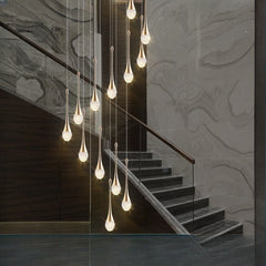 HEIKESZ Modern Minimalist Staircase Chandelier Creative Crystal Design for Duplex Villa Restaurant Living Room Bedroom Ceiling Lighting