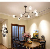 HEIKESZ Post-Modern Chandelier Nordic Golden Molecular Living Room Lighting Creative Glass Lamp for Bedroom Restaurant Ceiling LED Lights