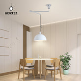 HEIKESZ Dining Room Chandelier Removable Retractable Long Brush Holder Medieval Bauhaus Kitchen Table Lamp LED Lights for Living Room