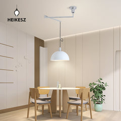 HEIKESZ Dining Room Chandelier Removable Retractable Long Brush Holder Medieval Bauhaus Kitchen Table Lamp LED Lights for Living Room