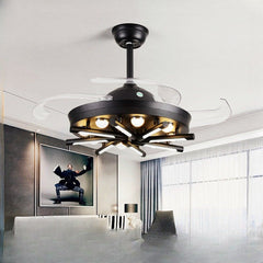 HEIKESZ Retro Industrial Nordic 42 Inch Ceiling Fan with Light Remote Control for Living Room Bedroom Dining Room Restaurant