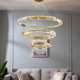 HEIKESZ Luxury Crystal Chandelier Modern Minimalist Pendant Lamp for Master Bedroom Living Room High-End Villa Restaurant