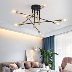 HEIKESZ Nordic Luxury Chandelier Modern Ceiling Lamp Wrought Iron LED Light for Living Room Bedroom Dining Room Warm Lighting
