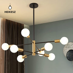 Heikesz Satellite Chandelier Retro Industrial Style LED Ceiling Light for Living Room Restaurant American Country Hanging Lamp