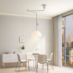 HEIKESZ Dining Room Chandelier Removable Retractable Long Brush Holder Medieval Bauhaus Kitchen Table Lamp LED Lights for Living Room