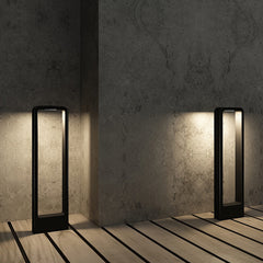 HEIKESZ Oriental Gate Outdoor LED Lawn Lamp Waterproof Warm Light for Garden Villa Community Landscape Lighting