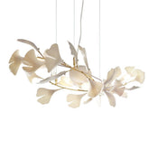 HEIKESZ Artistic Ceramic Ginkgo Leaf Chandelier Modern Copper Lighting for Living Room Office Staircase Bar Counter