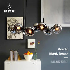 HEIKESZ Luxury Nordic Glass Ball Chandelier Creative Molecular Bubble Light for Bedroom Dining Living Room