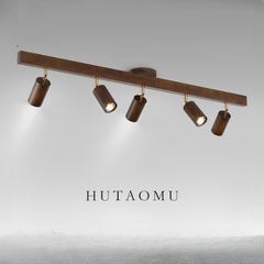 HEIKESZ New Chinese Japanese Style Solid Wood Spotlight Log Living Room Bedroom Headless Lamp TV Background Wall Open Mounted Ceiling Light